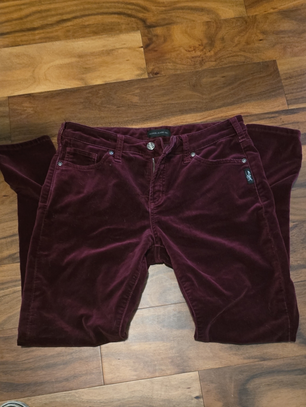 Silver Jeans Women's Skinny Velvet Jeans in Deep Burgundy (FINAL PRICE)